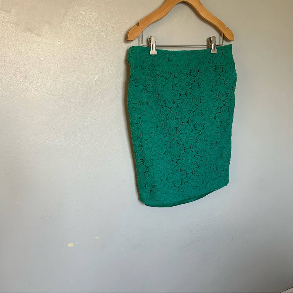 The Limited Teal Lace Pencil Skirt